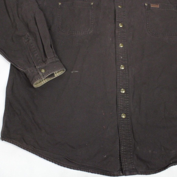 Vtg Carhartt Button Up Chore Jacket Blanket Lined 4 Pocket Union Brown Size 3XL - Picture 2 of 15